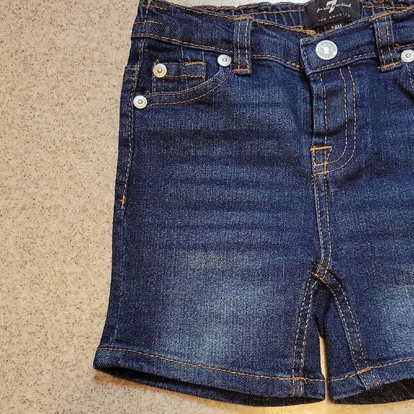 7 For All Mankind Indigo Denim Shorts Size 24 Months - Picture 4 of 10